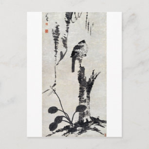 Chinesische antike Aquarellgemälde Postkarte