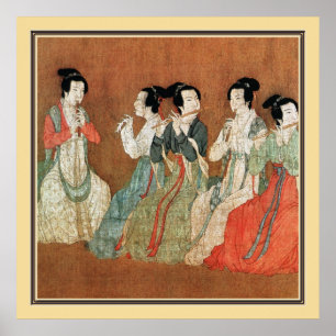 Chinesische antike Malerei, Damen Poster