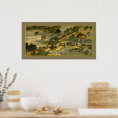 Chinesische Antike Malerei, Stadt Poster (Küche)
