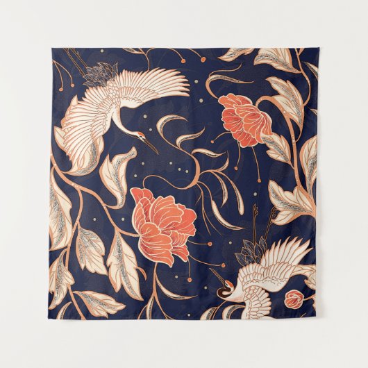 Chinesische antike schöne Blütenblätter Wandteppich (Vorderseite (Horizontal))