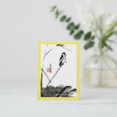 Chinesische Aquarellbilder, Blätter für Vögel und  Visitenkarte (Stehend Vorderseite)