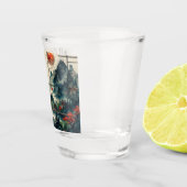 Chinesische Aquarellmalerei Schnapsglas (Rechts)