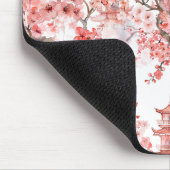 Chinesische Aquarellpagode mit Kirschblüten (3) Mousepad (Ecke)