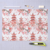 Chinesische Aquarellpagode mit Kirschblüten (3) Seidenpapier (Handwerk)