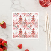 Chinesische Aquarellpagode mit Kirschblüten (3) Serviette (Beispiel)