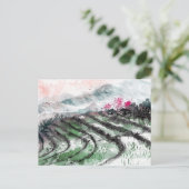 Chinesische Aquarellterrassen Postkarte (Stehend Vorderseite)