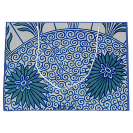 CHINESISCHE ART GIFT BAG BLUE FLORAL PATTERN GROßE GESCHENKTÜTE