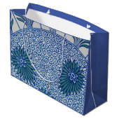 CHINESISCHE ART GIFT BAG BLUE FLORAL PATTERN GROßE GESCHENKTÜTE (Rückseite Schrägansicht)