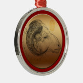 Chinesische Astrologie Zodiac Metal O Silbernes Ornament (Rechts)