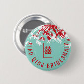 Chinesische Bambus-Blätter Tree Nature Wedding Nam Button (Vorne & Hinten)