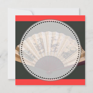 Chinesische Bambus und Seidenlüfter Blankoeinladun Einladung