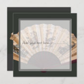 Chinesische Bambus und Seidenlüfter Blankoeinladun Einladung (Vorne/Hinten)