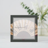 Chinesische Bambus und Seidenlüfter Blankoeinladun Einladung (Stehend Vorderseite)