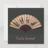 Chinesische Bambus und Seidenlüfter Blankoeinladun Einladung (Rückseite)