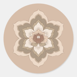 Chinesische Baoxiang-Blume im Herbst Bronze Runder Aufkleber