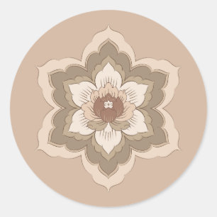 Chinesische Baoxiang-Blume im Herbstbronze Runder Aufkleber