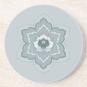 Chinesische Baoxiang-Blume in nebligem Blau und Ja Getränkeuntersetzer