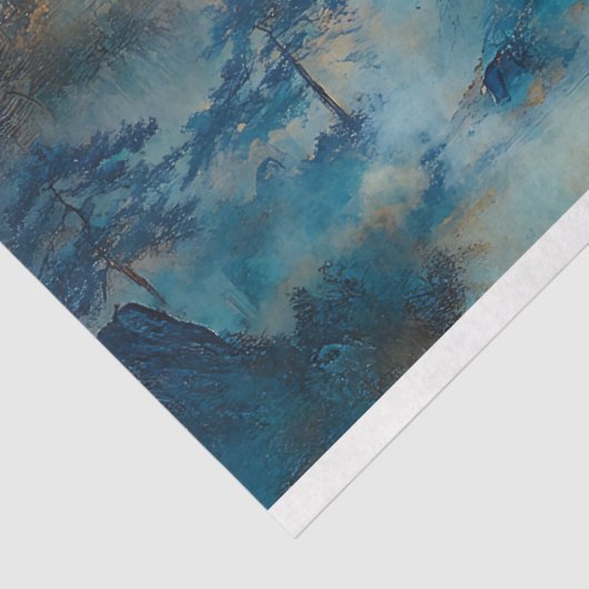 Chinesische Berge und Bäume Landschaft Decoupage Seidenpapier (Ausschnitt)