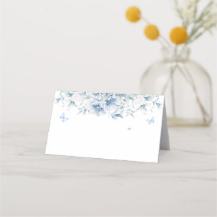 Chinesische Blau-Weiße Blumige Hochzeitsplatzkarte Platzkarte