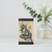 Chinesische blaue Drache-Visitenkarten Visitenkarte (Stehend Vorderseite)