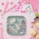 Chinesische Blautoilette Pappteller (Party)