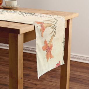 Chinesische Blume-Gemälde von Ju Lian Print Kurzer Tischläufer