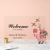Chinesische Blume Malerei Vögel Hochzeitsempfang Acrylschild (Hochzeit)