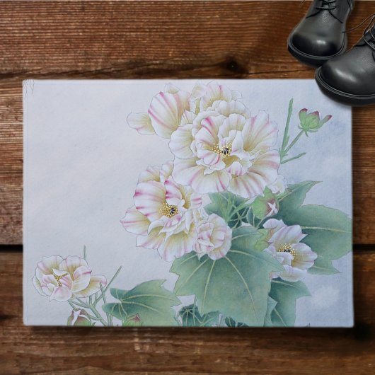 Chinesische Blume mit Butterfly Fußmatte
