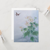 Chinesische Blume mit Butterfly Karte (Vorderseite/Rückseite Beispiel)