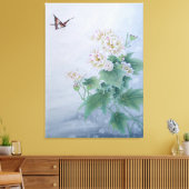 Chinesische Blume mit Butterfly Leinwanddruck (Insitu (Wohnzimmer))