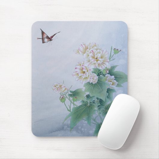 Chinesische Blume mit Butterfly Mousepad (Mit Mouse)