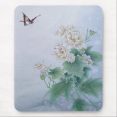 Chinesische Blume mit Butterfly Mousepad (Vorne)