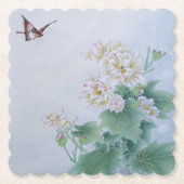 Chinesische Blume mit Butterfly Untersetzer (Vorderseite)