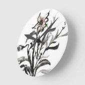 Chinesische Blume Runde Wanduhr (Winkel)