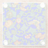 Chinesische Blume und Schmetterlinge aus antikem P Glasuntersetzer (Rückseite)