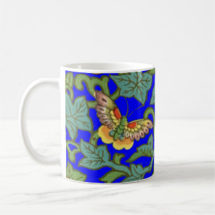 Chinesische Blume und Schmetterlinge aus antikem P Kaffeetasse