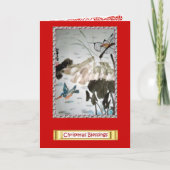 Chinesische Blume, Weihnachtsgesegnung4 Feiertagskarte (Vorderseite)
