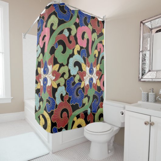 Chinesische Blumendarstellung Duschvorhang (Beispiel)