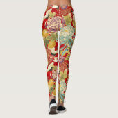 Chinesische Blumendruck-Leggings Leggings (Rückseite)