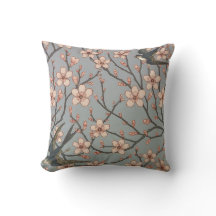 Chinesische Blüten und Vogelkissen