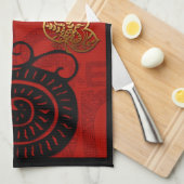 Chinesische Brauch Neujahr Schlange Zodiac Birthda Geschirrtuch (Viertel Falte)