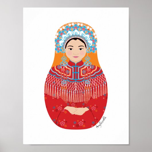 Chinesische Braut Matryoshka Poster (Vorne)