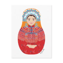 Chinesische Bride Matryoshka Postkarte