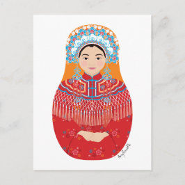 Chinesische Bride Matryoshka Postkarte