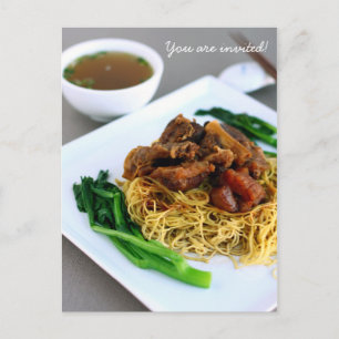Chinesische Chow-Mein-Kollektionseinladung Einladungspostkarte