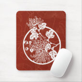 Chinesische Chrysanthemen zu Rot Mousepad (Mit Mouse)