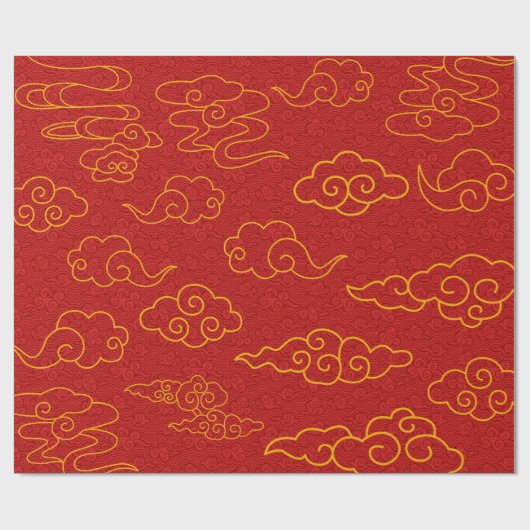 Chinesische Cloud Orientalisches Rot Geschenkpapier (Flach)