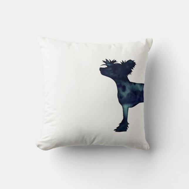 Chinesische Created Black Watercolor-Silhouette Kissen (Vorderseite)