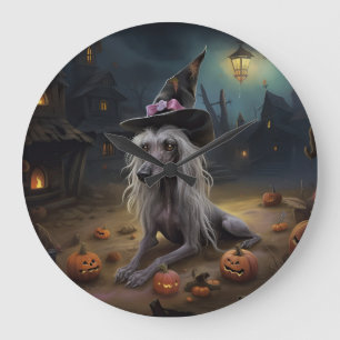 Chinesische Crestet Kürbisse Halloween Gruselig Große Wanduhr