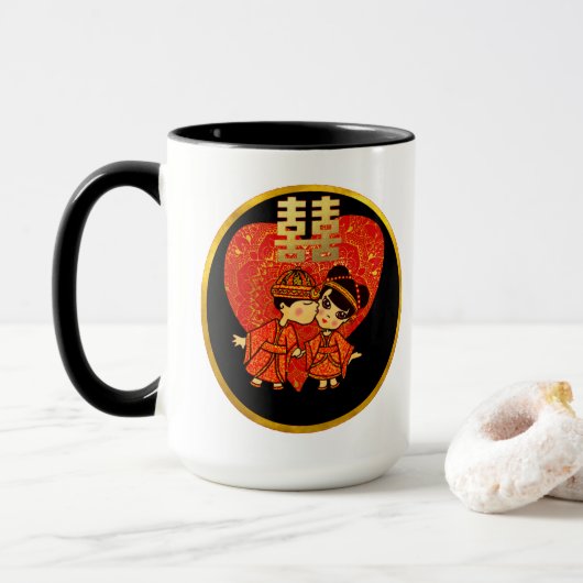 Chinesische Dekoration für Hochzeitsgeschenke - Ni Tasse (Mit Donut)